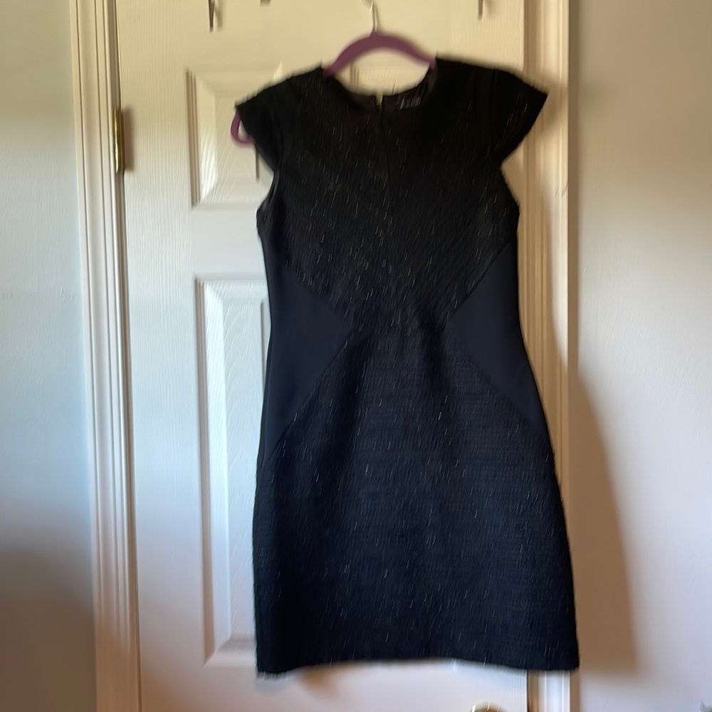 Kenneth Cole black mini mixed media dress